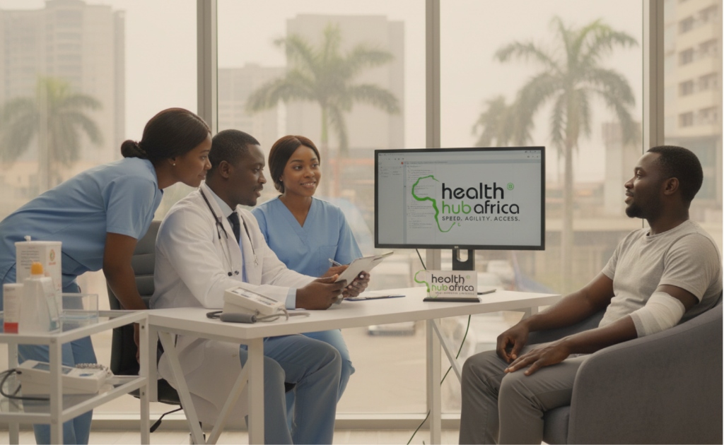 Health-Hub Africa medical team reviewing patient care and records