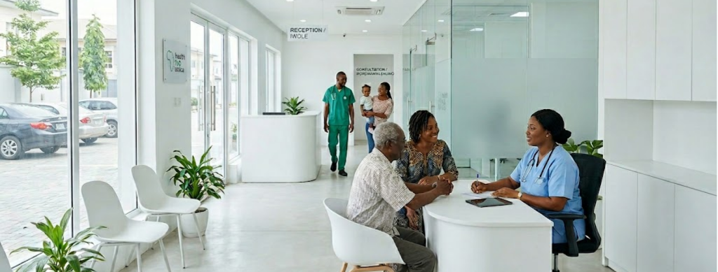 Health-Hub Africa MinuteCare clinic reception and patient care environment